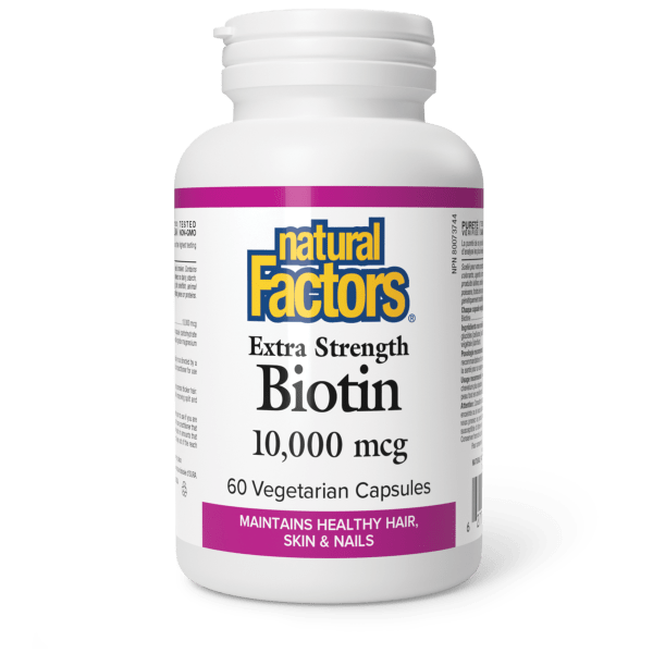 Biotin Extra Strength 10 000 mcg 60 Vegetarian Capsules, image-hi-res